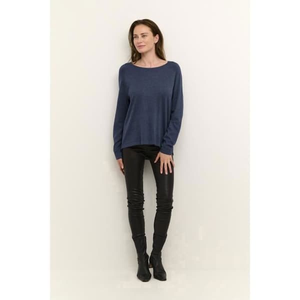 Pull dam CULTURE Annemarie Solid Blå iris melange XL