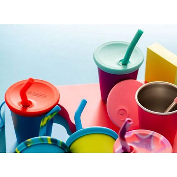 Gobelet i rostfritt stål 296 ml med sugrörslock Röd - KLEAN KANTEEN Röd