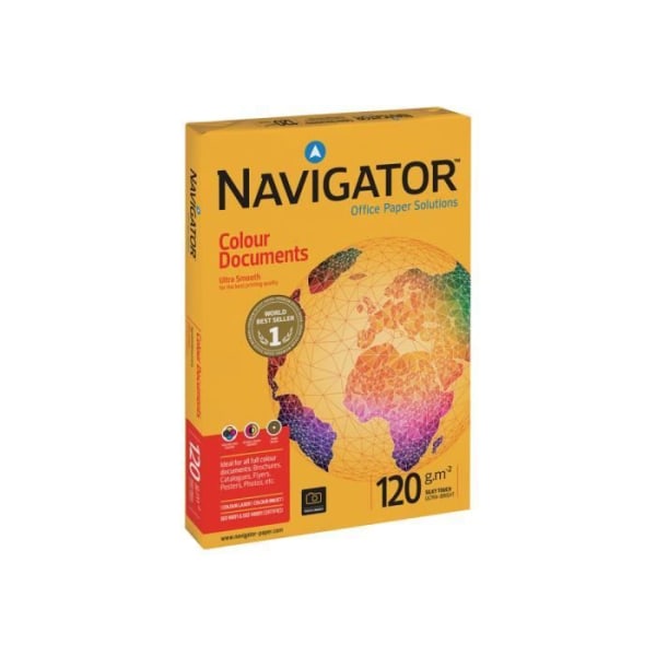 Navigator färgdokument 128 mikron vit A3 (297 x 420 mm) 120 g/m2 250 ark vanligt papper