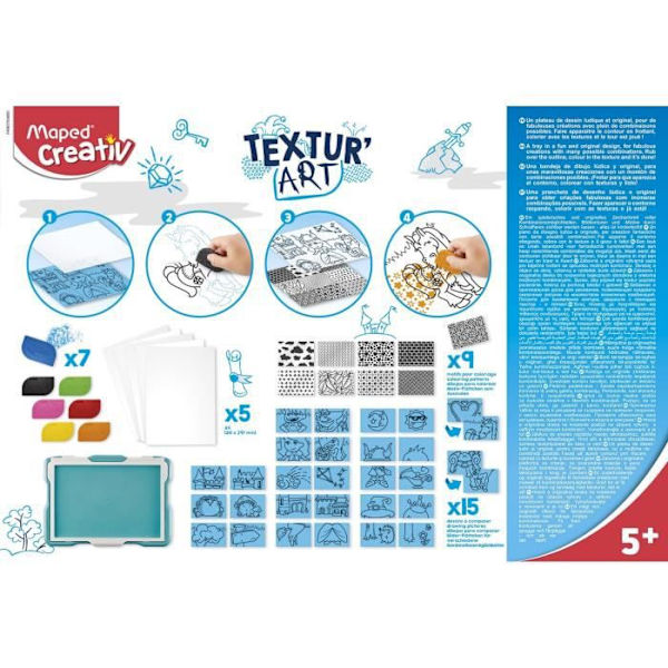 Textur' Art ritplatta - MAPED CREATIV - Chateaux - Prinsessor Flerfärgad