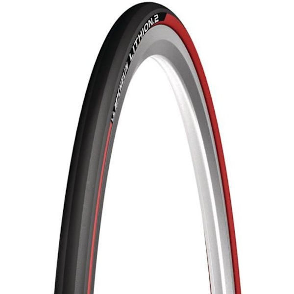 Michelin Lithion 2 Performance Line landsvägscykeldäck - 700x25C (25-622) - Svart rött - TUBETYPE