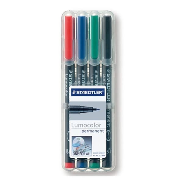 Permanent markers - Staedtler - Case of 4 markers - Permanent ink - Multi-surfaces - Mixed