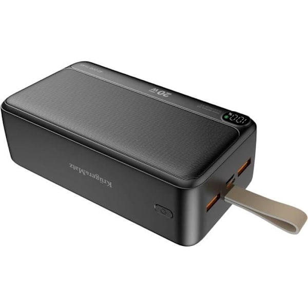 Batteri Extern - KrugerMatz - KM0908 - 40000 mAh - Snabbladdning 3.0 - USB Type-C, micro USB Svart