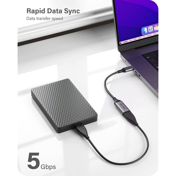 Tillbehör för Alogic-kabel - ULCAA-SGR - Super Ultra USB 3.1 USB-C auf USB-A Adapter 15cm grå