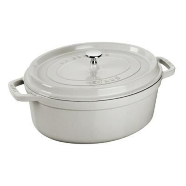 STAUB - Gjutjärn Vit Tryffel Cocotte med ovala spikar 29 CM