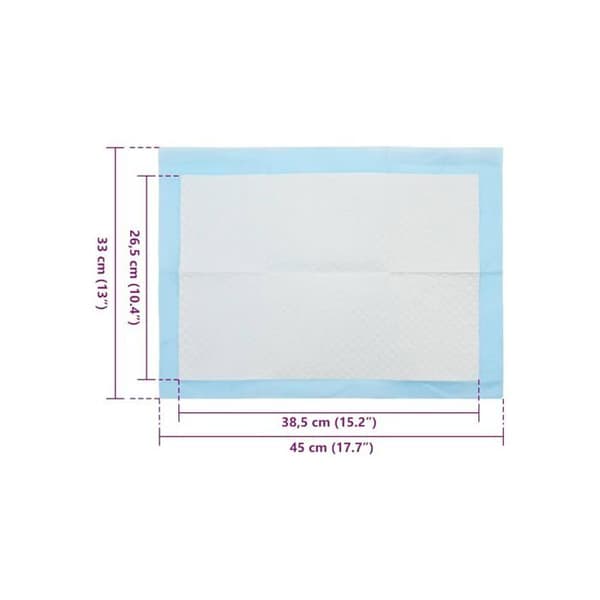 Djurfoder - vidaXL - Blå och Vit - Non-woven tyg - 45x33 cm - 100 stycken - Effektiv absorption