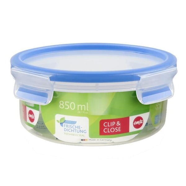 Round Clip & Close plåt - 0,85 L Transparent