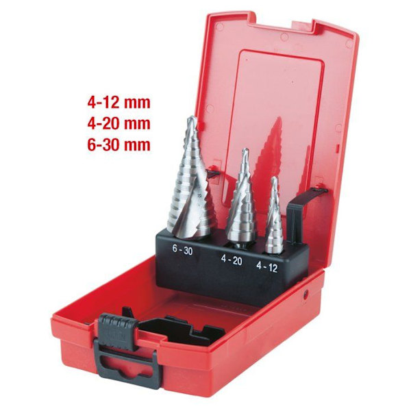 Borr - Ks tools - 330.2414 - HSS Co 5 Set med 3 stegborr i plastfodral