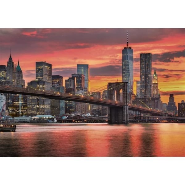 Clementoni - 1500p East River at Dusk - 59,2 x 84,3 cm - Med affisch Flerfärgad