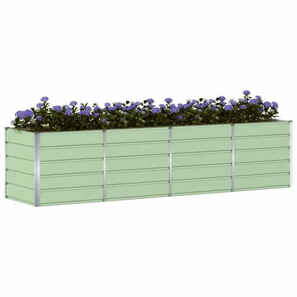 vidaXL Blomlåda Grön 320 x 80 x 75 cm Stål 42018249