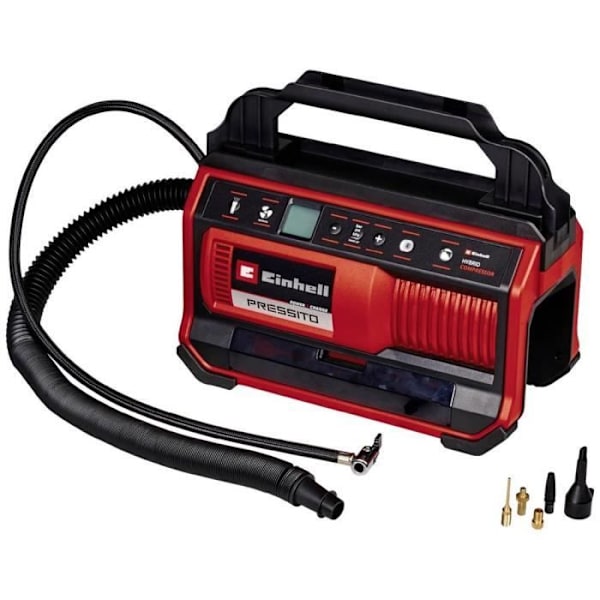 Einhell 4020430 PRESSITO 18/25 Power X-Change trådlös kompressor 11 bar digital display Röd