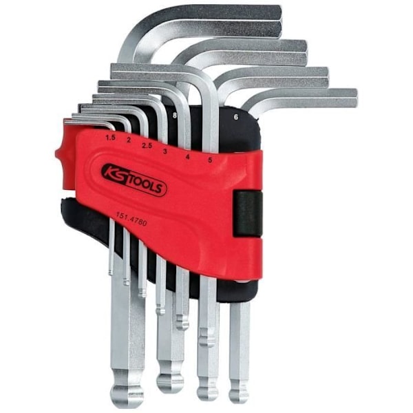 Handverktyg - KS TOOLS - Set med vinklade hannycklar - Legerat stål - 6-punkts