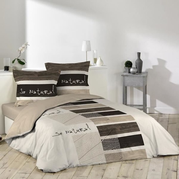 Påslakanset - Så naturligt - 240 x 260 cm - Brun färg - Naturfiber Beige