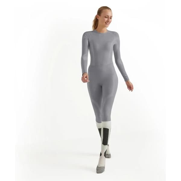 Legging dam Falke Wool-Tech - grå/melerad grå/lavendel XS