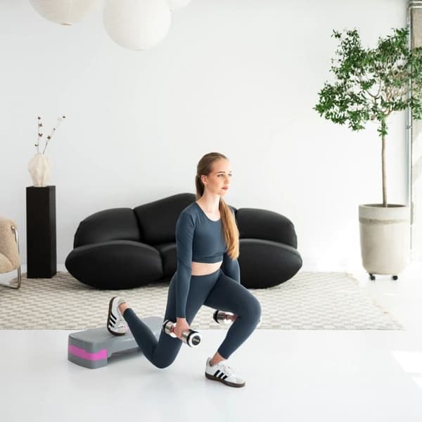 Step aerobics - HMS - AS003 - Grå/rosa - Unisex - Intermediär grå/rosa