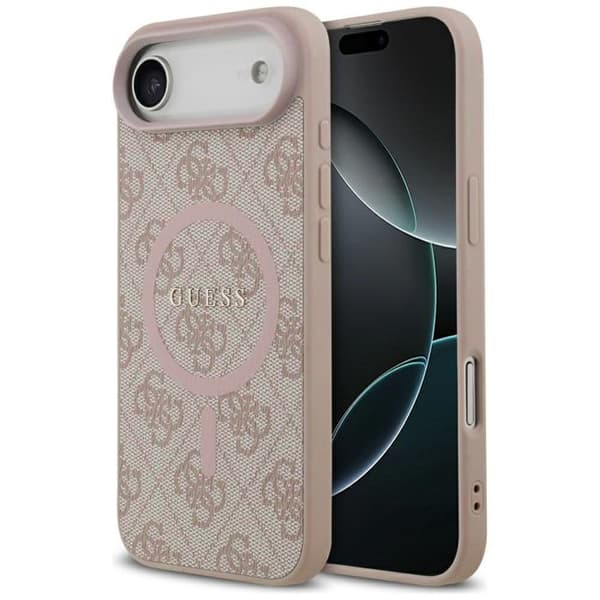 Coque Guess 4G Ring Classic Logo MagSafe för iPhone Air - Rosa Rosa