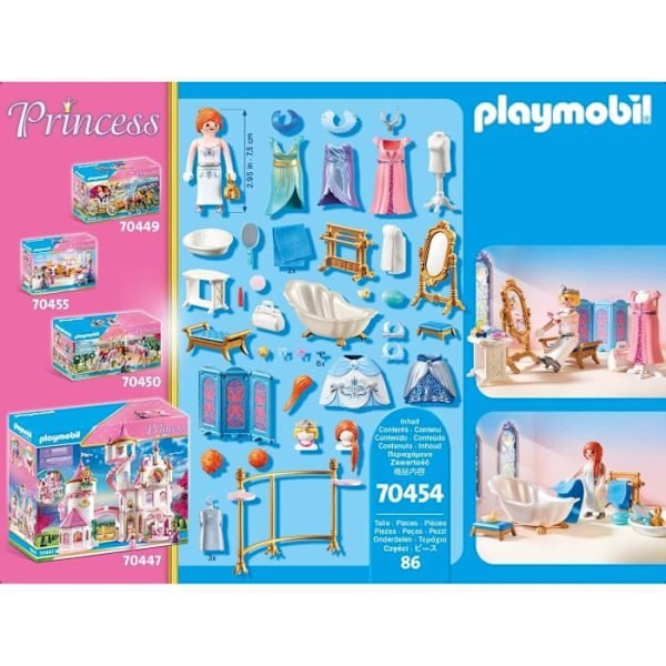Playmobil 70454 Kungligt badrum med omklädningsrum, Les Princess, 86 st