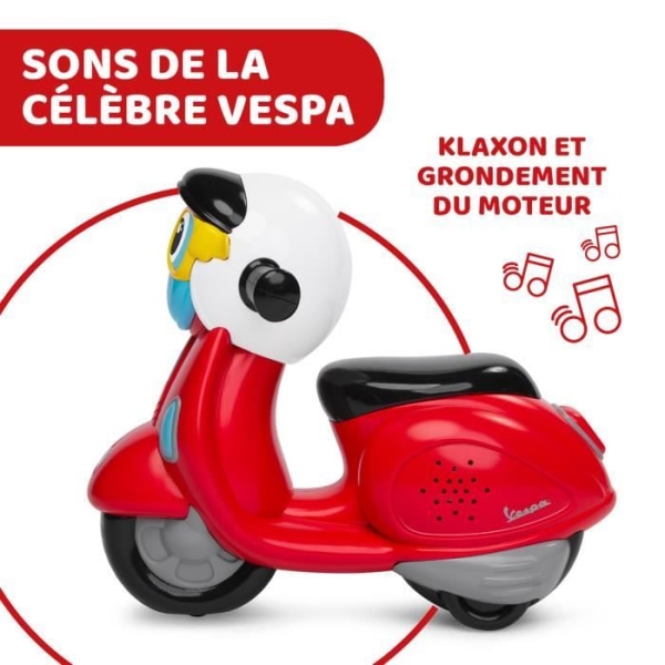 Vespa RC - CHICCO - Intuitiv fjärrkontroll - Unisex - 2 hjul - Röd Röd