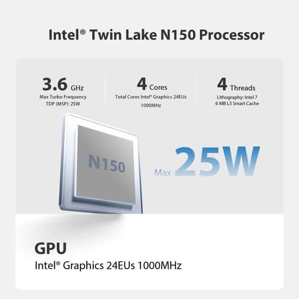 Mini PC - BEELINK - Mini S13 - Intel Twin Lake N150 - 16 GB RAM - 1 TB SSD