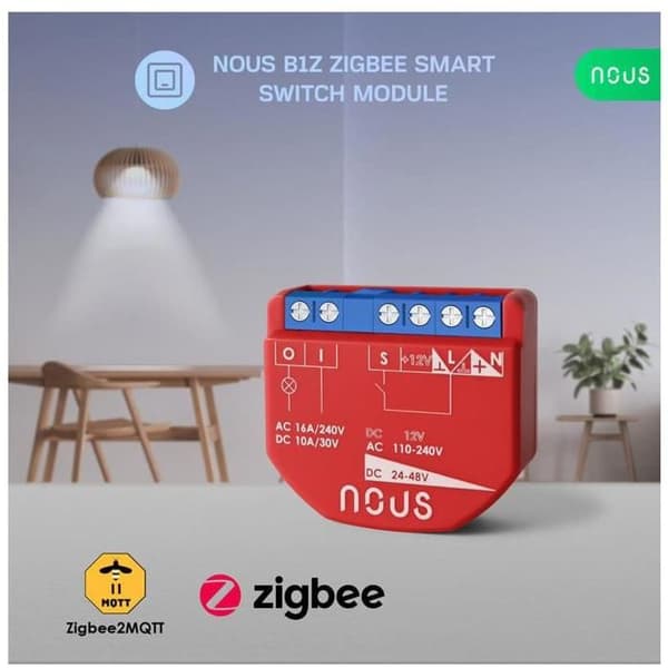 Nous B1Z ZigBee Smart Switch Modul (1 kanal, ingen energimätning)