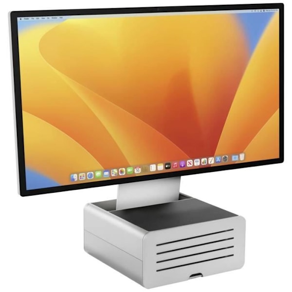 Laptopställ - TOLV SÖDER - HiRise Pro - Justerbar i höjdled - Stål - Integrerad förvaring Silver