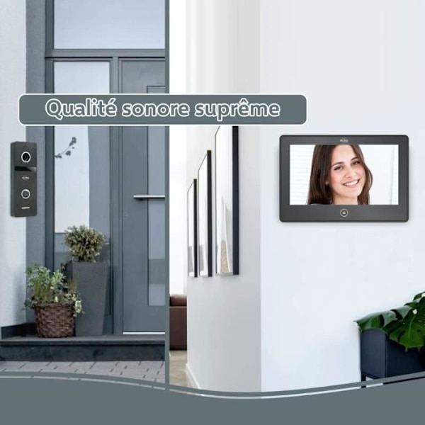 ELRO PRO PV40 videointercom - Full HD 1080P - Röstbrevlåda - 13 ringsignaler - Modern design Svart