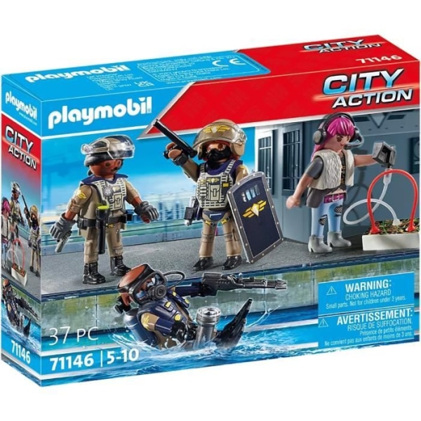 Playmobil - City Action - Special Forces Team med Bandit - Actionleksak för barn från 5 år och uppåt