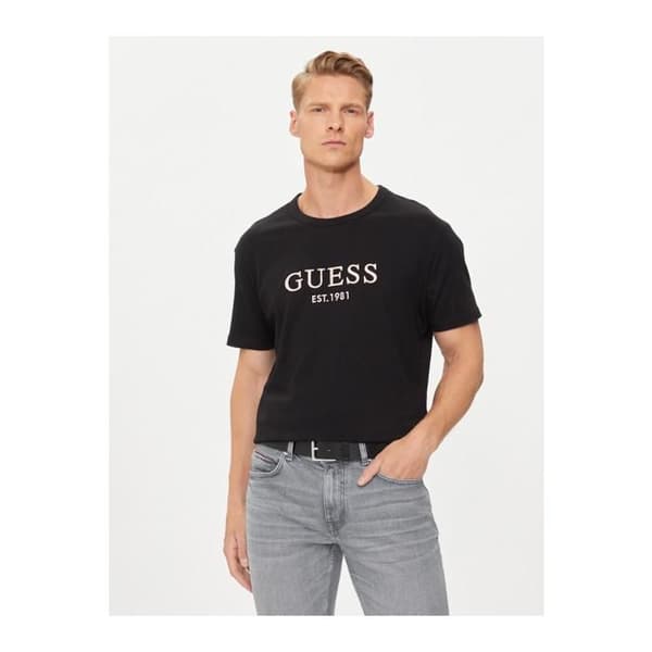T-shirt MC bomull logotyp - Guess jeans. Svart S
