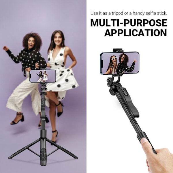 Selfiestativ - Crong - SelfieGo Ultra - Aluminium - Bluetooth-fjärrkontroll - 1575 mm