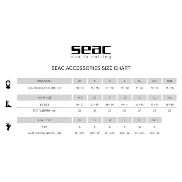 Seac Regular - 5 mm neopren dykstövel med halvstyv sula - förstärkt på toppen av foten och hälen Svart 47