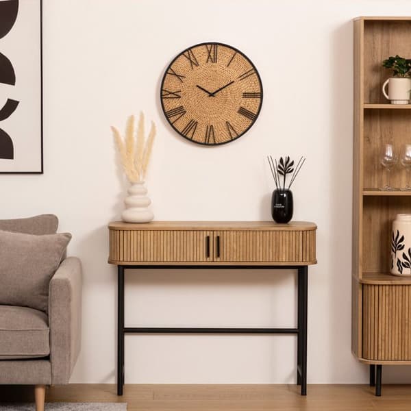 Klocka "Nico" halm D50cm - Atmosphera Inredningsdesigner beige