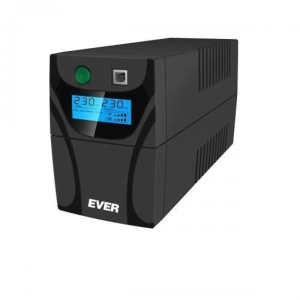UPS - EVER - EASYLINE 650 AVR USB - 0,65 kVA - 360 W - Automatisk spänningsregulator (AVR) Svart