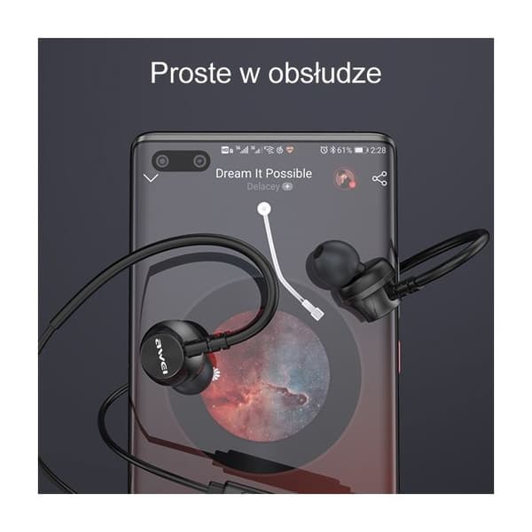 AWEI L3 stereohörlurar med 3,5 mm jack, svart