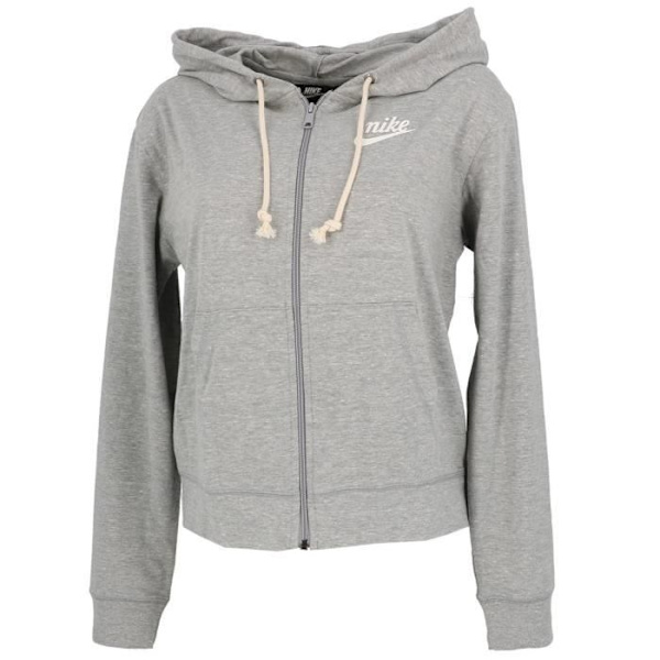 Sweatjacka med dragkedja och huva - Nike - Gym VNTG Hoodie W - Grå melange - Dam - Mångsport Ljunggrå XS