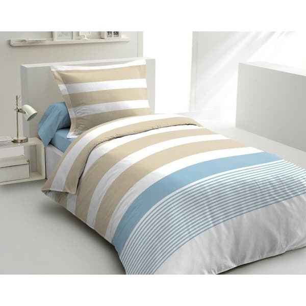 3-delad överkast i percale av bomull 220x240 BLEU ICEBERG BLÅ ISBERG