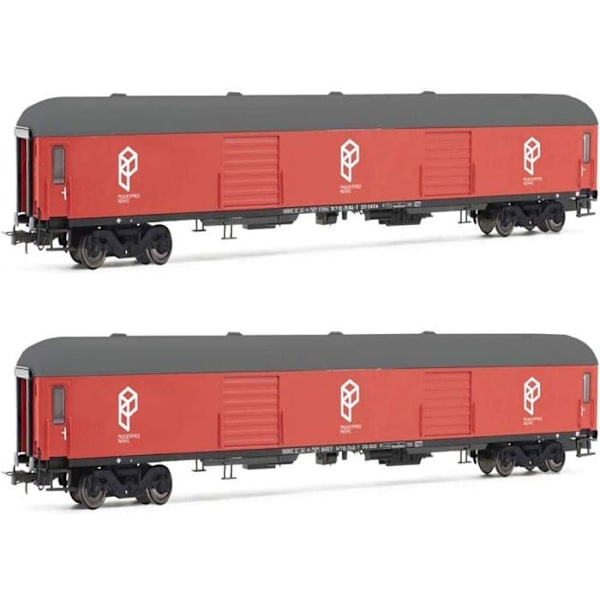 Modellsats för att bygga Electrotren - HE4001 - Paquexpres, 2-enheters bagagebil DD-8100, röd färg, period V