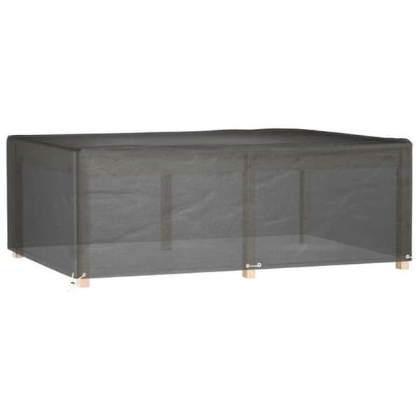 vidaXL Trädgårdsmöbelöverdrag 12 öljetter 230x165x80cm Rektangulär 319299 Svart
