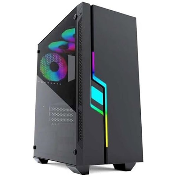 ATX-chassi - GEMBIRD - Fornax 2000 - RGB LED-belysning - Svart - Semitorn Svart