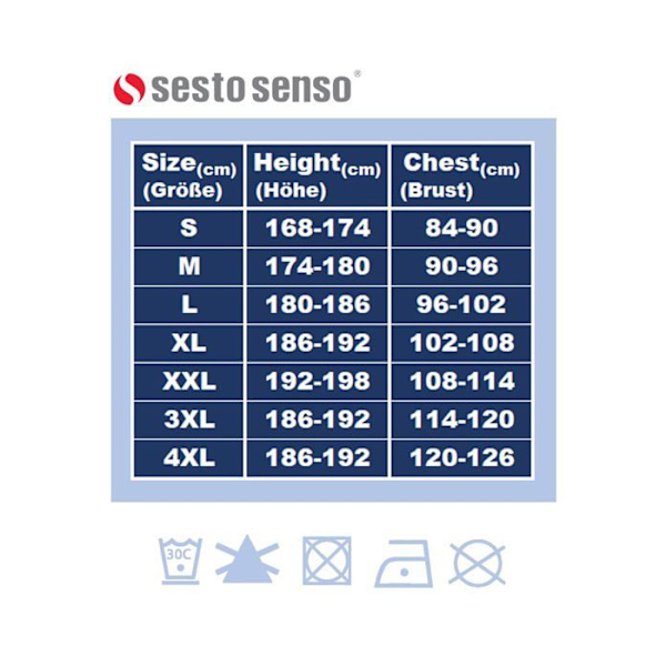 Sesto senso Undertröja 95 % bomull Långärmad underkläder för män Thermal Top Vit XL
