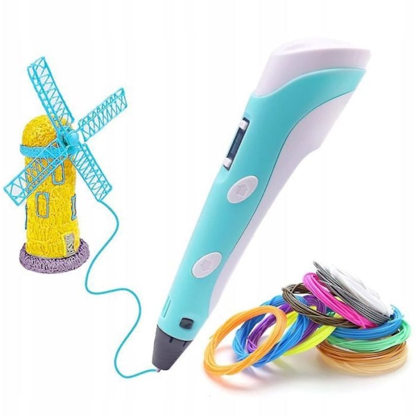 Stylo 3d Ltc 3D-skrivare 3D PEN Magic, blå patron 110 M, målarbok med mönster + grafisk tablet.