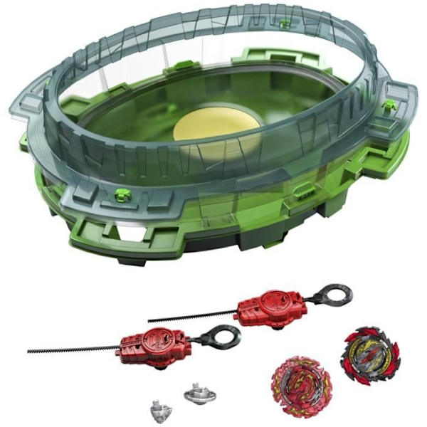 Beyblade Burst QuadDrive stridsset med Beystadium Interstellar Drop-arena, 2 tävlingstoppar Flerfärgad