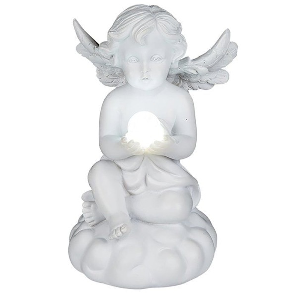 Julkaraktärer - Juldjur Out of the blue - 936945 - Sittande ängel med LED - Kula ca 7 x 11,5 cm