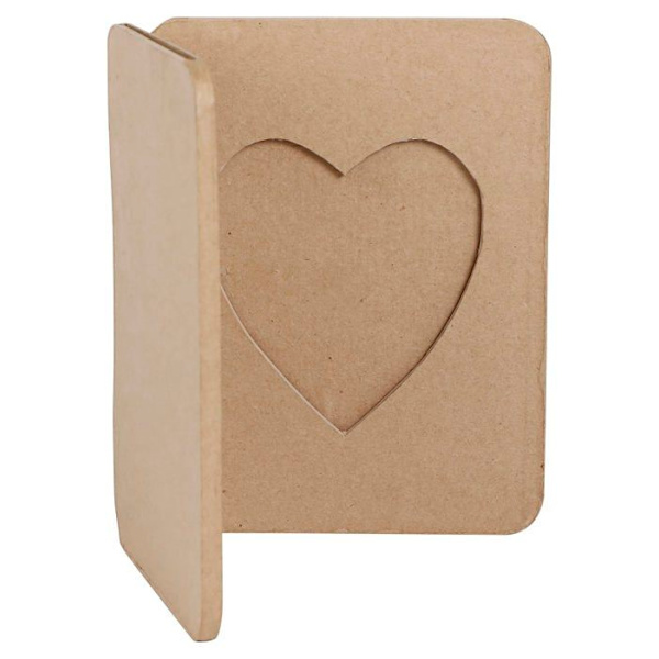 Decopatch fotoram - CD030C - Décopatch - Ett brunt pappersmachéstöd 14x1,5x18cm, Hjärtalbumram för 2 foton