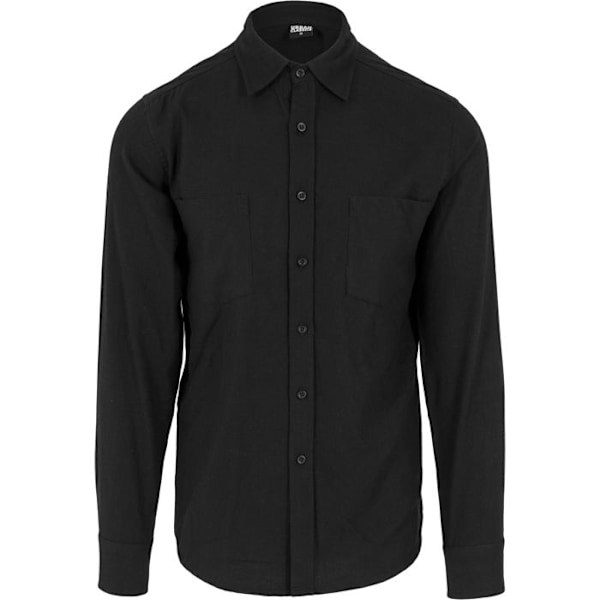 Större storlekar skjorta - Urban Classic - Flanell - Bekväm - Modern stil - Rutig mönster svart/svart XL