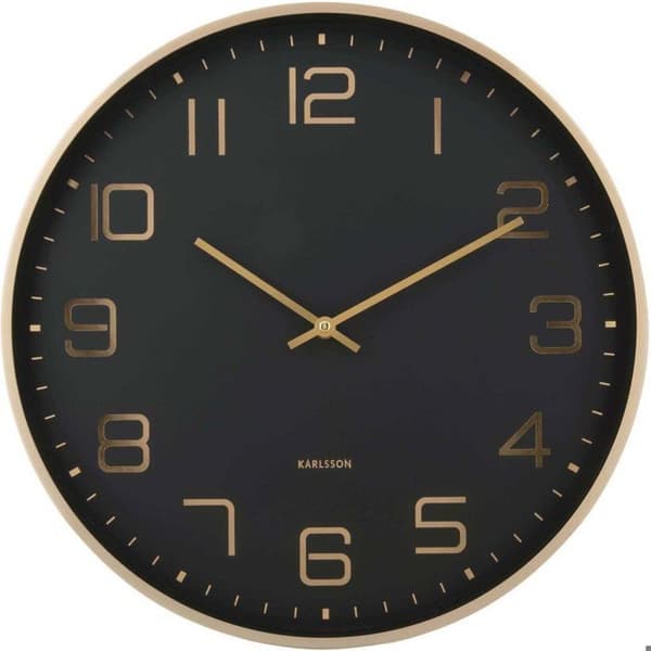 Rund väggklocka Elegance Glow svart Svart