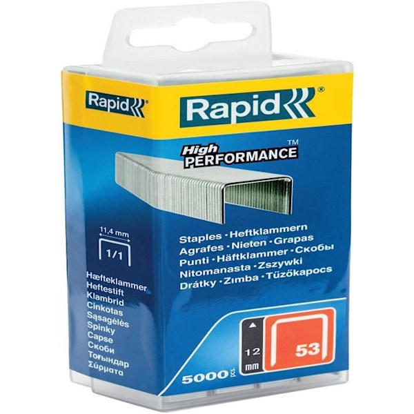 RAPID 5000 häftklamrar n ° 53 Rapid Agraf 12mm Grå