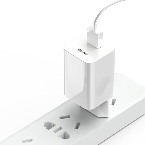 Nätladdare Baseus Laddning Snabbladdare USB 3.0 - vit
