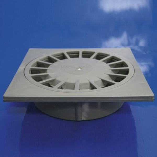 Avloppsrör - PVC - T-88 - 25x25 cm - Galler inkluderat - Färg grå