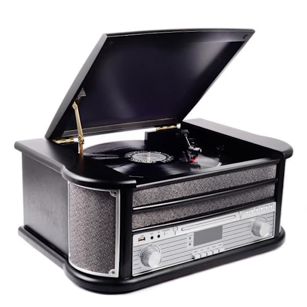 Retro hi-fi system med DAB i svart