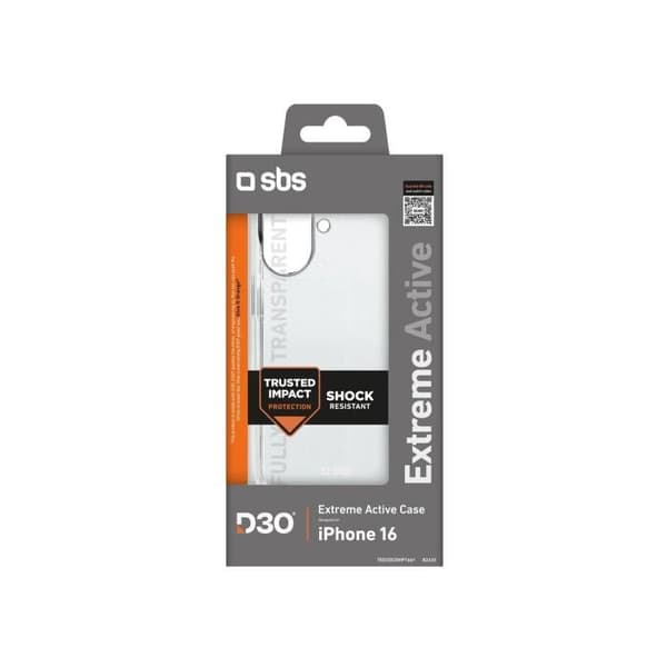Skyddsskal - SBS - iPhone 16e - D3O - Transparent - Hög skydd Transparent